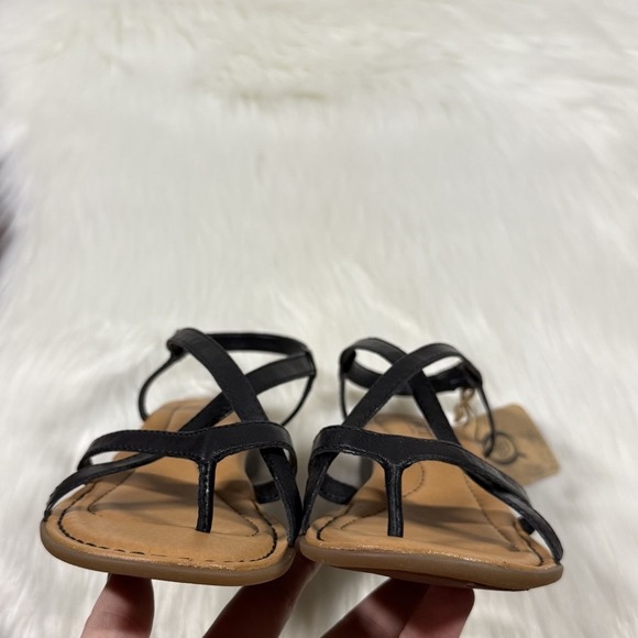 NEW Born Women's Size 7 M Black‎ Leather Sibyl Wedge Comfort Sandals Shoes - Picture 6 of 10